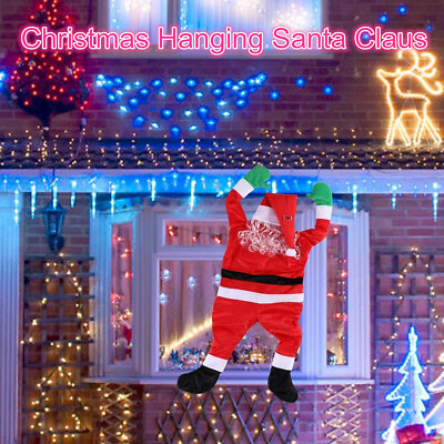 Christmas Hanging Santa Claus Decoration Yard Climbing Xmas Party Indoor Outdoor $17.09