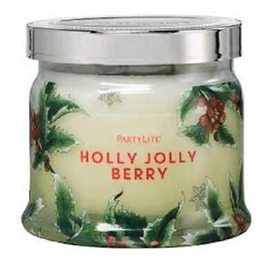 Partylite HOLLY JOLLY SIGNATURE 3 wick JAR CANDLE BRAND NEW $18.99