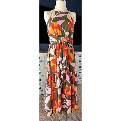 #ad NWT New $198 Anthropologie Corey Lynn Calter Abstract Floral Maxi Dress XS $125.00