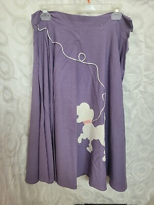 #ad Vintage Handmade Purple Poodle Linen Felt Skirt W Leash Women#x27;s Skirt 29quot; W $19.95