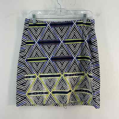 Nic amp; Zoe Blue Abstract Design A Line Short Skirt Women Size 4 Petites $24.00