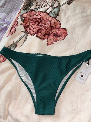 #ad Women M High Leg Extra Cheeky Bikini Bottoms Shade amp; Shore Green Size M NWT $9.99