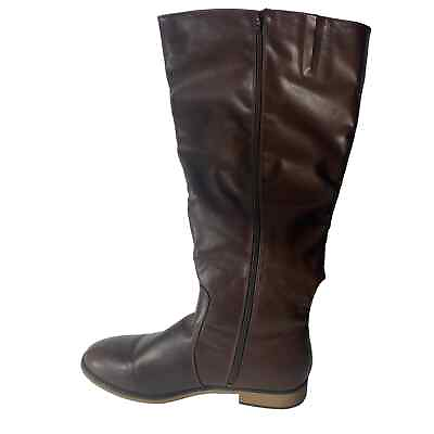 #ad Maurices Brown Faux Leather Knee Length Boots Size 12 Extra Wide Calf $30.00