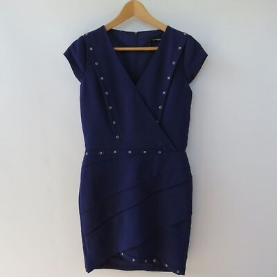 #ad The Kooples Women Size Small Royal Blue Purple Silver Grommet Dress $29.98