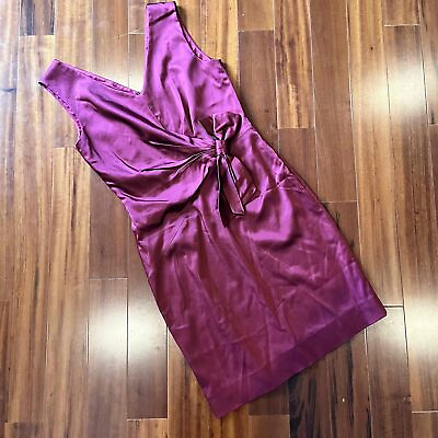 #ad #ad Tahari Maroon Burgundy Sheath Dress Bow Accent Satin Formal Cocktail Size 6 Flaw $39.00