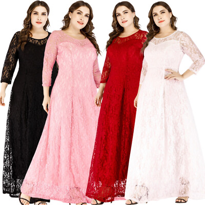 New Plus Size Women Maxi Cocktail Party Wedding Evening Formal Lace Long Dresses $37.44