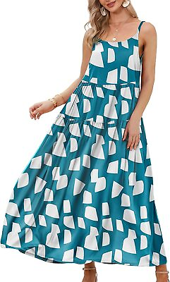 #ad Beaurex Maxi Dresses for Women Summer Casual Spaghetti Strap Bohemian Long Dress $57.36