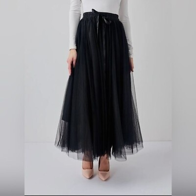 #ad Women#x27;s Aria Tulle Midi Skirt in Black $58.50