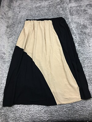 Worthington Long Skirt Womens Size XL Black Tan Pull On Stretch $12.88