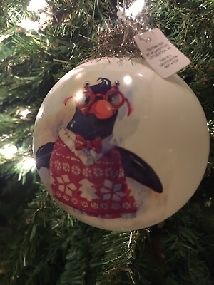 #ad #ad Trimsetter By Dillards Glass Ornament Penguin New $12.00