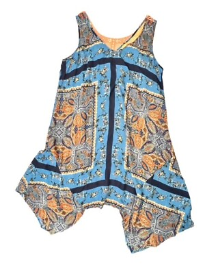 #ad One World Handkerchief BOHO Dress Size 2X Lined Asymmetrical Hem Festival Summer $49.00