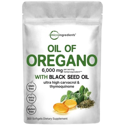 #ad Oregano Oil with Black Seed Oil 300 softgels $38.99