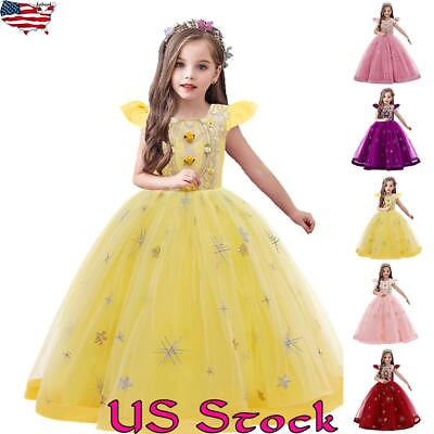 #ad #ad Baby Kid Girl Bridesmaid Dress Wedding Party Lace Flower Princess Tutu Ball Gown $40.39