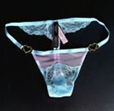 #ad S Victoria#x27;s Secret VS Ruffle Mesh Sexy Thong Pink Bikini Panties Dream Angel S $39.00