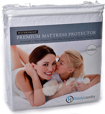 Mattress Protector Waterproof Breathable Blocks Allergen Soft Cotton Terry Cover $47.00