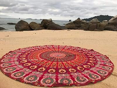 #ad raajsee Mandala Round Beach Tapestry Hippie Mandala Boho Decor Beach Blanket Ind $21.12