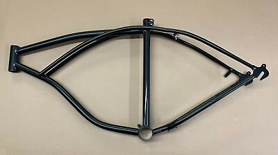 #ad NEW VINTAGE LOWRIDER STEEL 26quot; BEACH CRUISER BICYCLE FRAME IN BLACK. $149.99