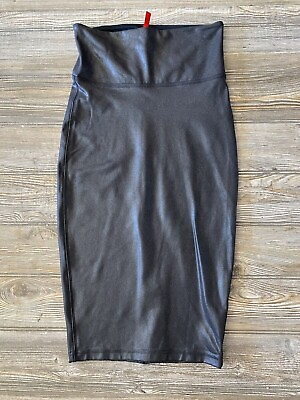 #ad Spanx Women#x27;s Faux Leather Pencil Skirt Black S $29.95