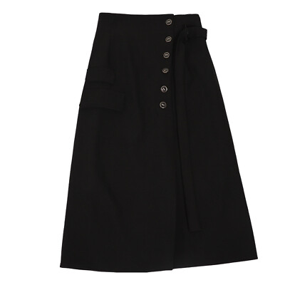 #ad Lady Pencil Skirt Button Closure High Waist Workwear Business with Lining Skirt $37.05