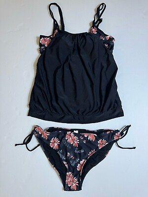 #ad Yonique Tankini Swimsuits for Women Blouson Swim Tops with Bikini Bottoms Sz 2XL $21.52