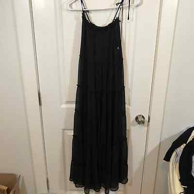 #ad Charlie Holiday The Weekend Brand Ruffled Tiered Maxi Dress Black NEW size 2 $51.00