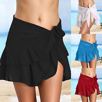 Womens Beach Cover Ups for Swimwear Women#x27;s Half Skirt Chiffon Elegant Half $11.65