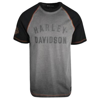 Harley Davidson Men#x27;s T Shirt Grey Colorblocked Performance Staple S61 $27.30