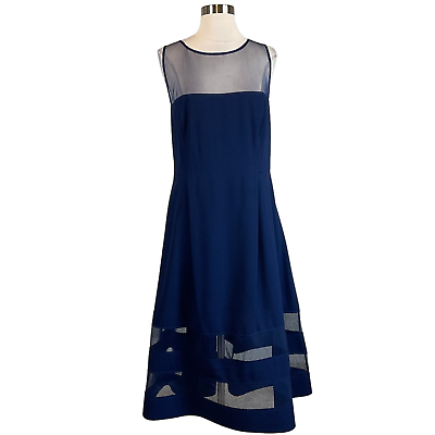 #ad Adrianna Papell Women#x27;s Cocktail Dress Size 18 Blue Sleeveless Fit and Flare $69.99