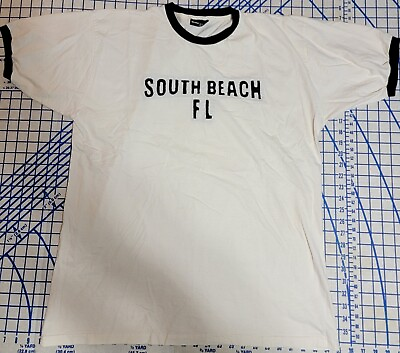#ad Surf Style South Beach Miami Florida Short Sleeve T Shirt White Men#x27;s Size XXL $12.00