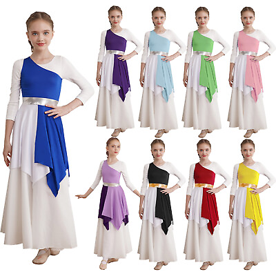 #ad Kids Girls Maxi Asymmetrical Dancewear Elegant Dress Flower Sundress Gown Teen $12.21