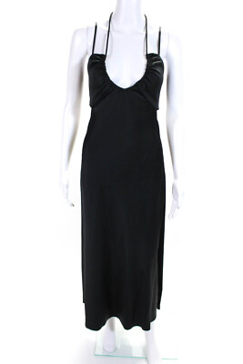 #ad ALC Womens Sleeveless Halter Neck Cutout Maxi Dress Black Size 2 $85.39