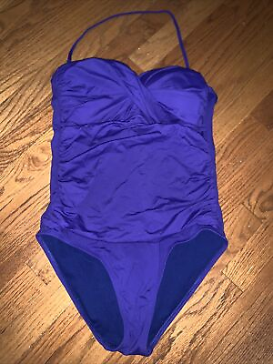#ad LIZ CLAIBORNE Royal Purple Periwinkle Tankini Bikini 1 Piece Bathing Suit ❤️tb46 $39.00