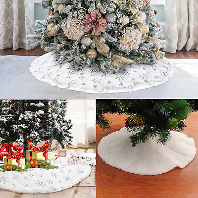 #ad 30#x27;#x27; 35#x27;#x27; Christmas Tree Skirt Tree Mat Xmas Holiday Party Decorations Ornaments $36.11