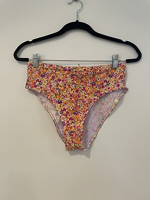#ad Summersalt Swim High Leg Mid Rise Bikini Bottom Floral Size 6 $19.99
