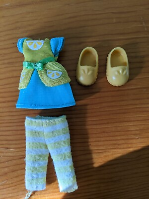 #ad Strawberry Shortcake Outfit Dress Pants And Shoes Lemon Yellow And Blue $14.99