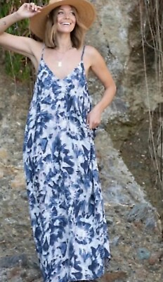 #ad LoveStitch Blue Floral Maxi Dress $43.00