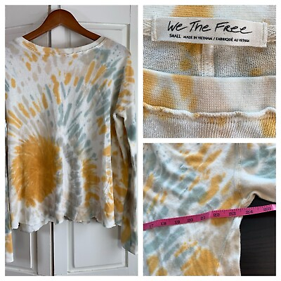#ad We The Free Shirt Women#x27;s Small Tie Dye Oversized Boho DIY Crop Top Layering $24.00