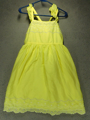 #ad Cat amp; Jack Girls Yellow Sun Dress Size XL 14 16 Cross Back Ruffled $14.99