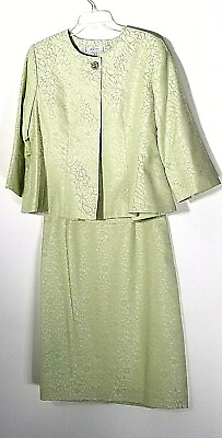 #ad D.Vine Women#x27;s 2 Piece Skirt Suit 8 Small S Church Light Green Suit New $39.99