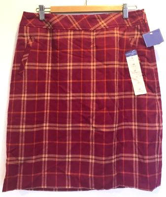 #ad Laura Scott Red plaid skirt women’s Size Medium NWT $10.39