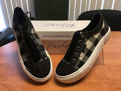 #ad Blowfish Malibu Women#x27;s PlayFashion Sneaker BlackSmokedDenim CreamCheck US 5 $24.99