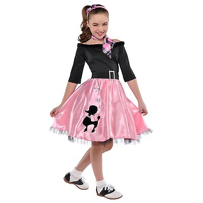 #ad Miss Sock Hop Poodle Skirt Dress Halloween Cosplay Dress Up Costume Sz XL 14 16 $21.73