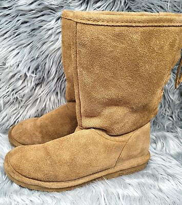 #ad BEARPAW Boots Womens Laces Back 10quot; Suede Phyllis Hickory 1810W Size 9 US $50.87