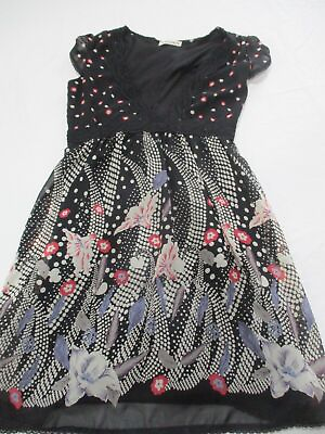 #ad Womens forever black floral dress sz s $9.99