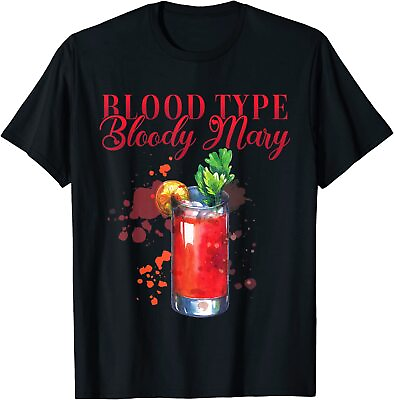 NEW LIMITED Hen Party Blood Type Bloody Mary Cocktail For Bartender T Shirt $20.99