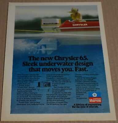 #ad 1977 Print Ad Chrysler Blonde Bikini Boat Marine Pinup Underwater design art $14.98