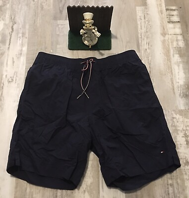 #ad Tommy Hilfiger Navy Blue Swim Trunks Large Minimal Wear $24.99