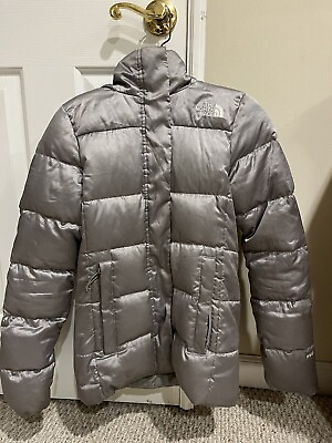 #ad The North Face 550 puffer jacket women’s size xs Silver $85.00