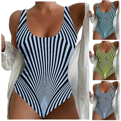#ad Womens Swimwear One Piece Xl 6 8 10 12 14 High Waisted Swimsuit Bathing Suit $18.89