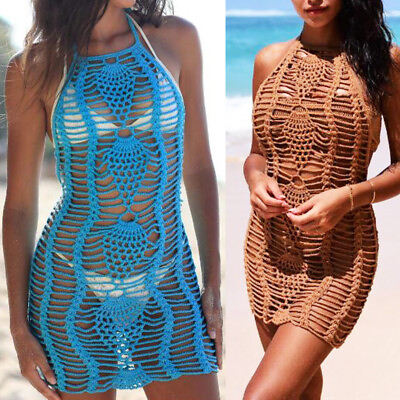 Summer Womens Dress Crochet Bathing Suit Swimsuit Beach Swimwear Bikini Cover Up $19.99